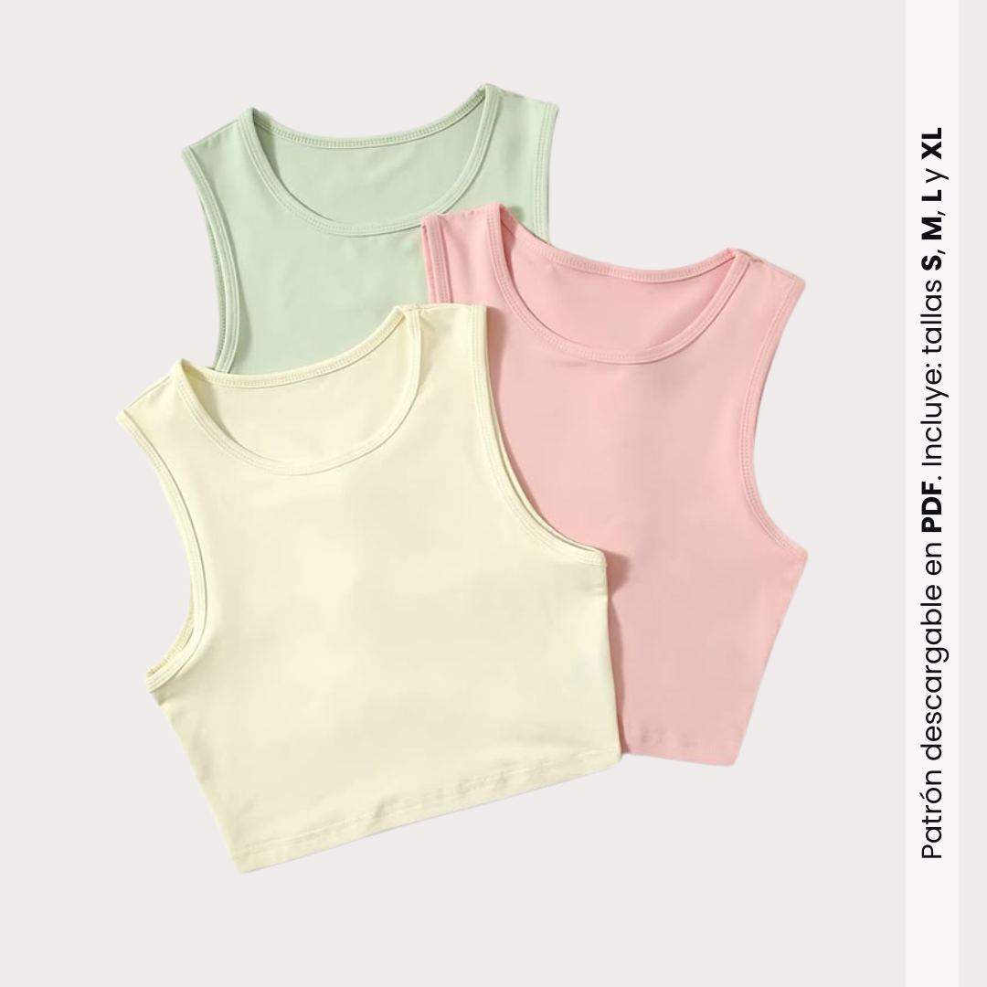 Moldes PDF Croptop elástico